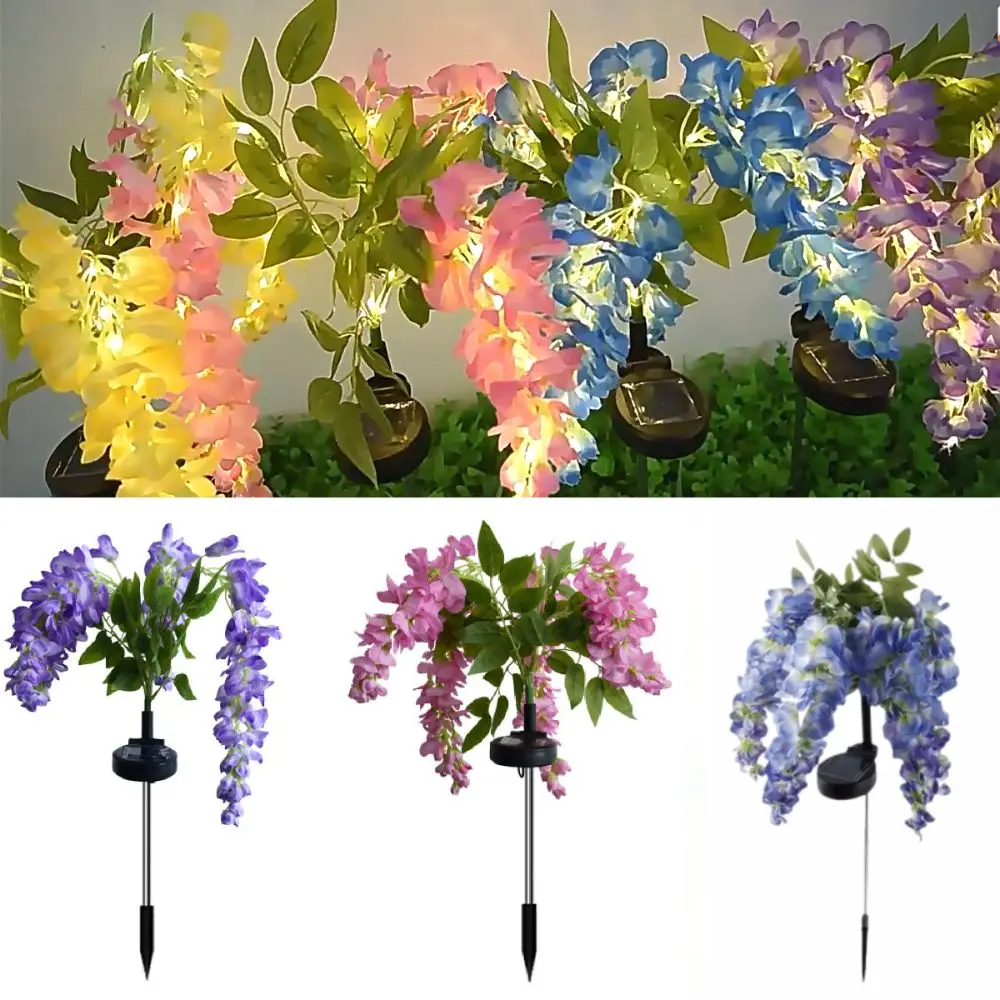 

Realistic Solar Wisteria Flower Lamp Creative Cordless Landscape Lawn Lamp Waterproof Artificial Simulation Flower Lamps