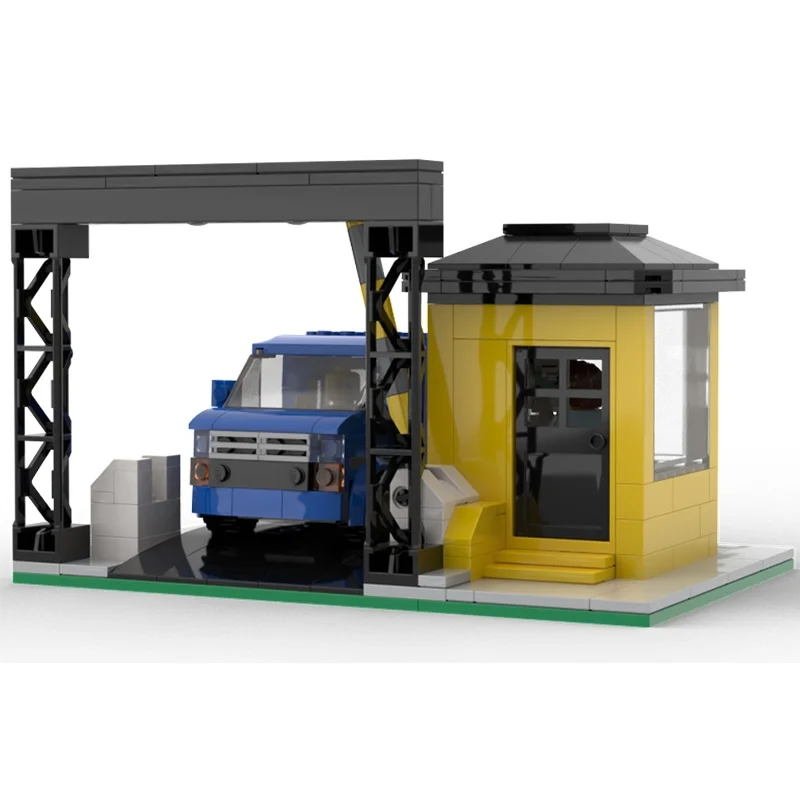 208pcs MOC Modular Toll Booth Modulared Model Building Blocks Architecture Assemble Christmas Gift DIY Toys Creative Idea Brick