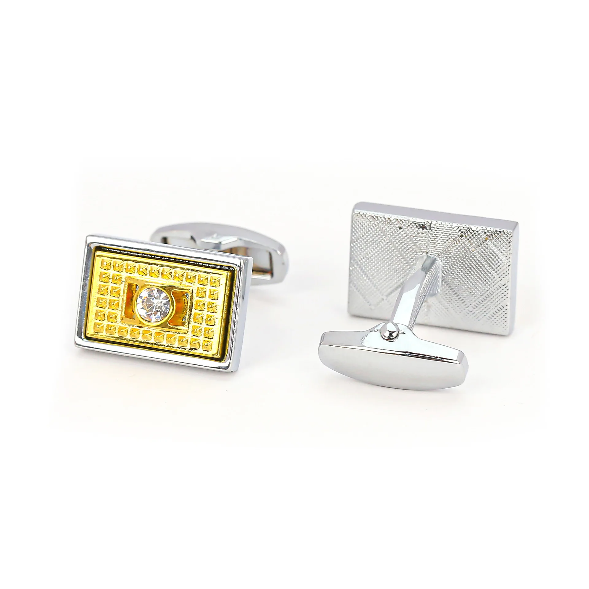 

Cufflinks High-end Two-Tone Hollowed Out Rhinestone Buttons Simple Men's Gifts Business Banquet Wedding French Shirts Cuff Links