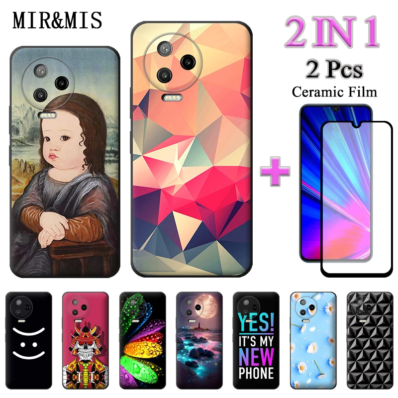 2 IN 1 For Infinix Note 12 2023 Note 20 Case Fashion Style Painted Soft Case X676C With Ceramic Screen Protector