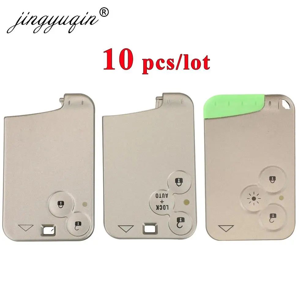 

jingyuqin 10pcs with word 2/3BTN Car Remote Key Smart Card Shell Keyless Case Fob For Renault Laguna Espace Replacement