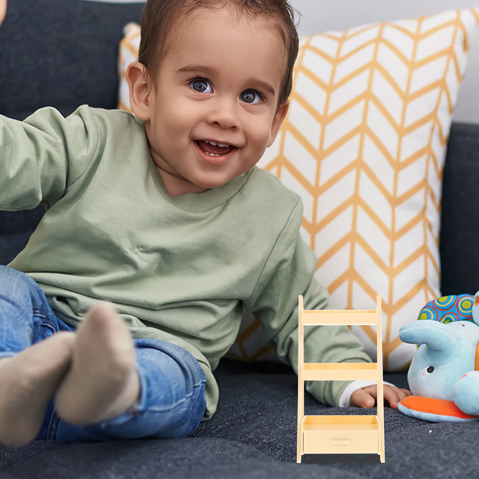 

Miniature Storage Shelf ABS Material Vivid Exquisite Appearance Mini House Decorative Flower Stand Display Shelf Furniture