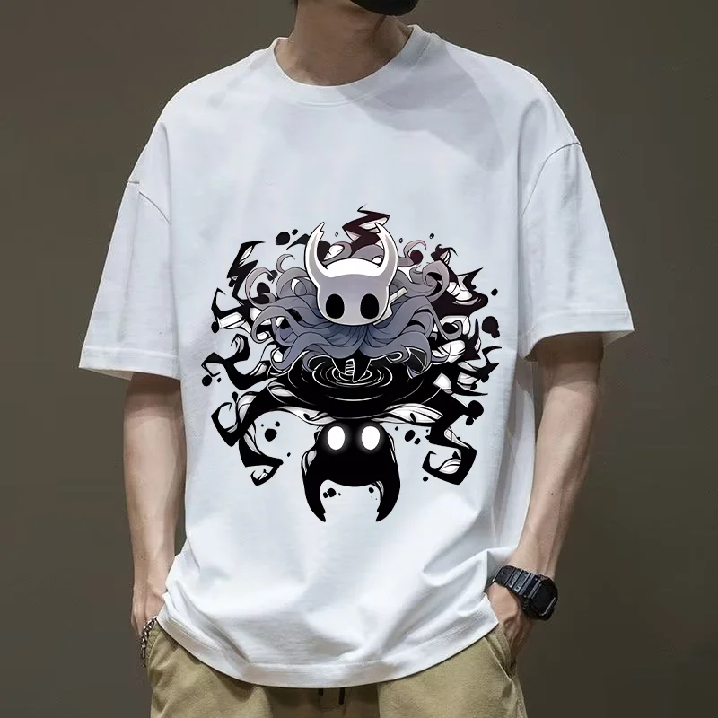 

Футболка Hollow Knight, модная одежда с принтом для взрослых, летняя повседневная новинка, свободная женская футболка с короткими рукавами, мужские забавные топы с героями мультфильмов