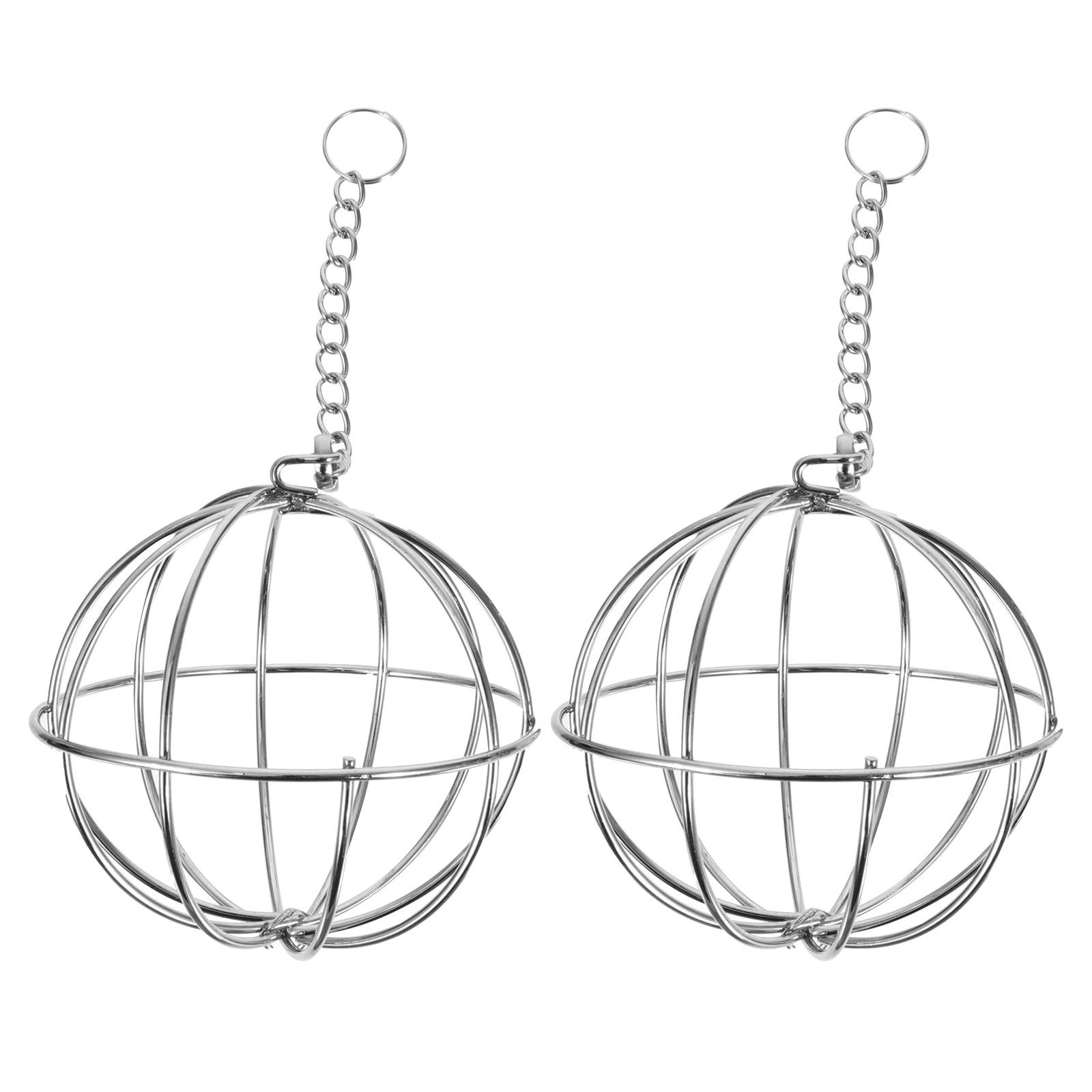 

2Pcs Chicken Feeder Poultry Rack Hanging Ball Shape Stainless Steel Durable Safe Rabbit Hamster Guinea Pigs Treat Holder Toy