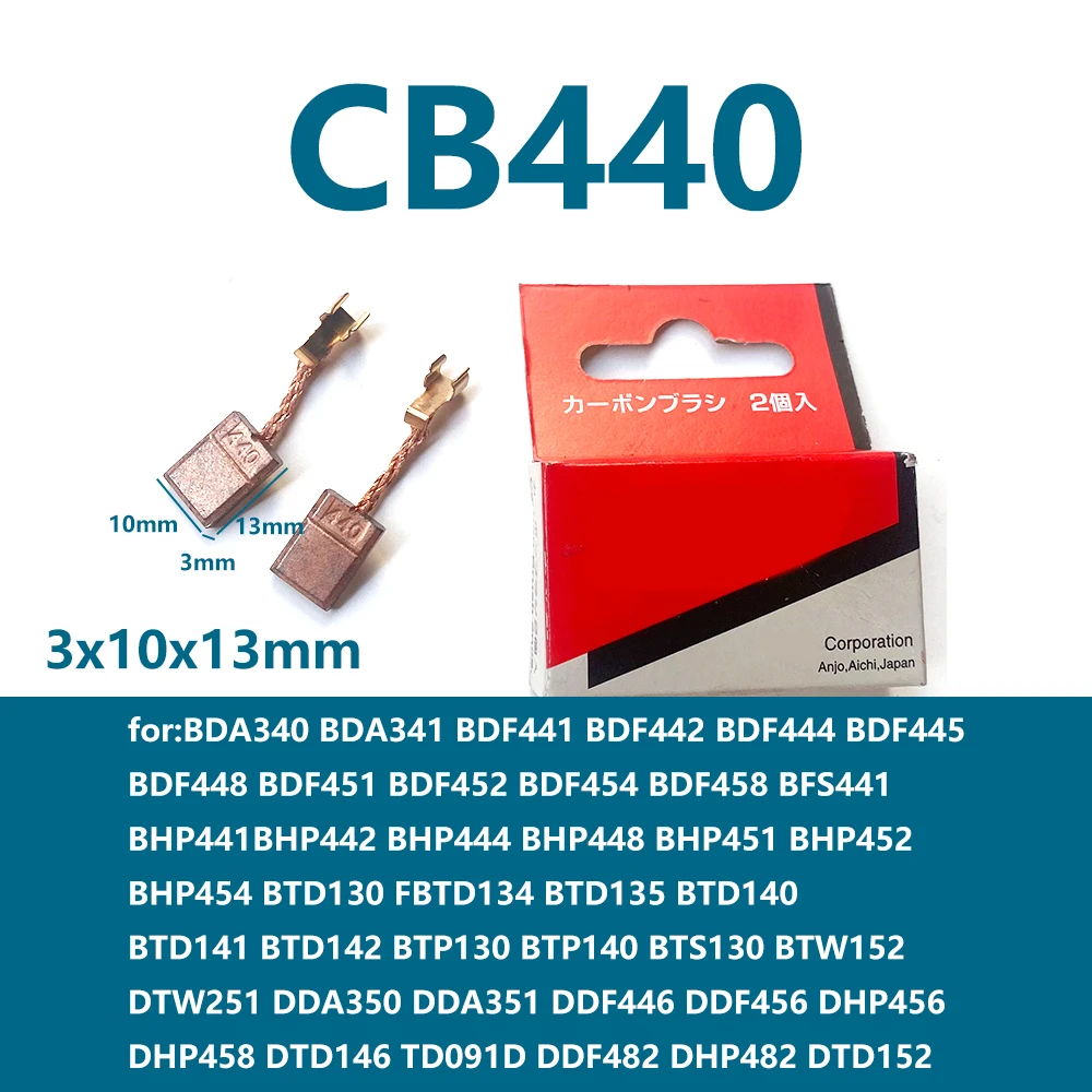 Escovas de carbono CB440 CB-440 para Makita 195021 -6 194427 -5 194159 -4 peças de reposição BTS130RFE DCPB16 BDA340 341 441 BTD130