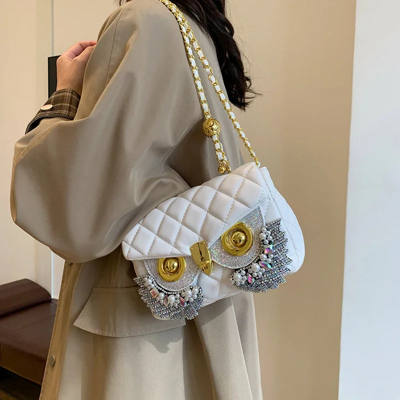Luxury Designer Shoulder Bag Women Chain Crossbody Purse for girls Fashionable Small Golden Ball Tassel Bag Diamond Studded Bag