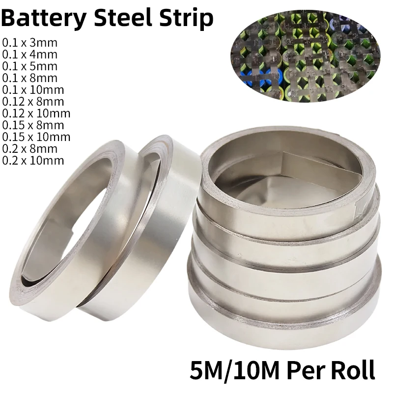 Li-ion Battery Steel Strip 18650 N-I Plated Strip Sheet Plate Connector 0.1mm 0.2mm Belt Spot Welding Machine Battery Welder