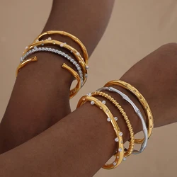 Waterproof New Medieval Style Bracelets Gold Color Bamboo Bracelets Versatile Simple Temperament Ladies Jewelry