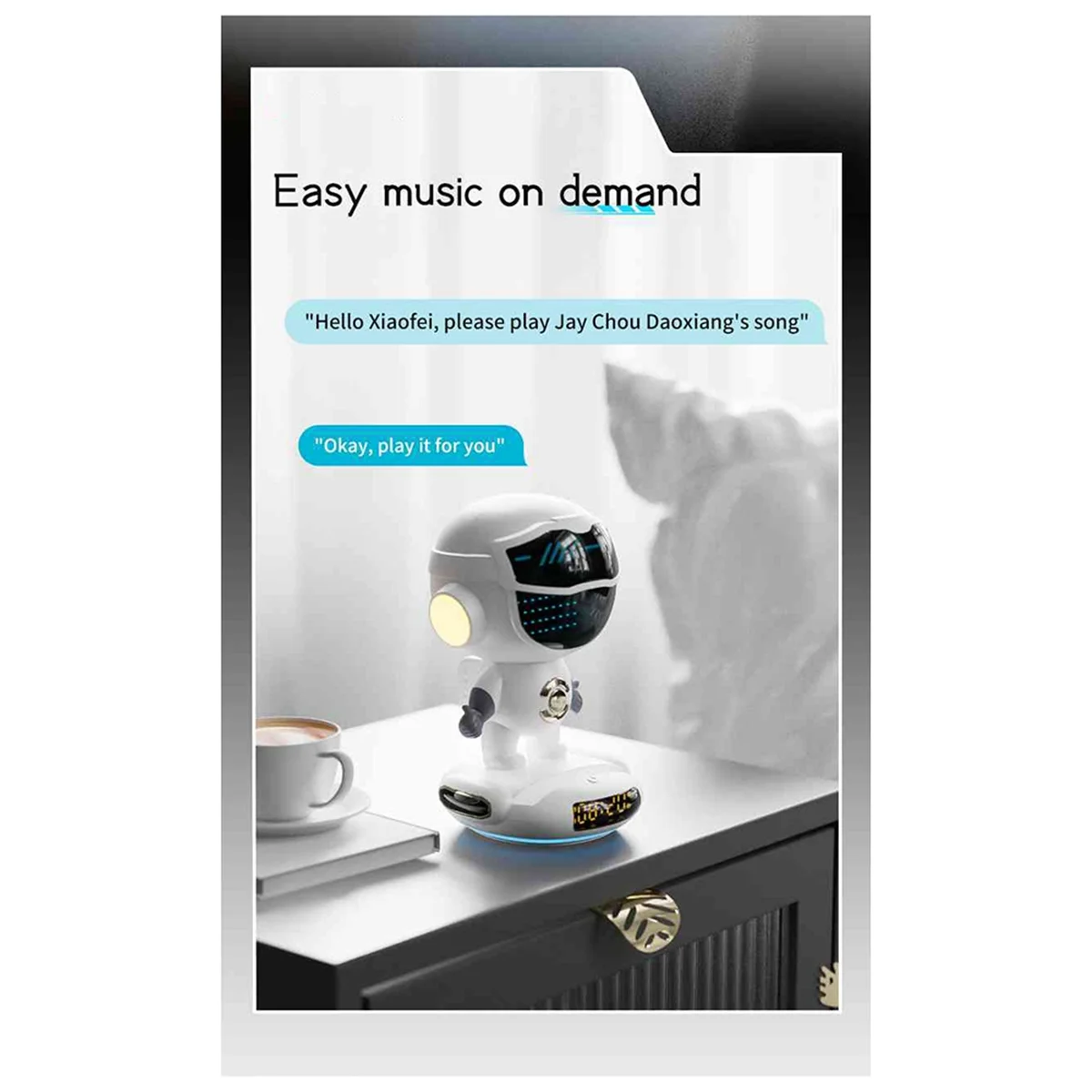 ABJZ M80 AI روبوت الذكية AI المتكلم ساعة تنبيه راديو FM سماعة لاسلكية تعمل بالبلوتوث المتكلم RGB ضوء لصبي فتاة طالب هدية