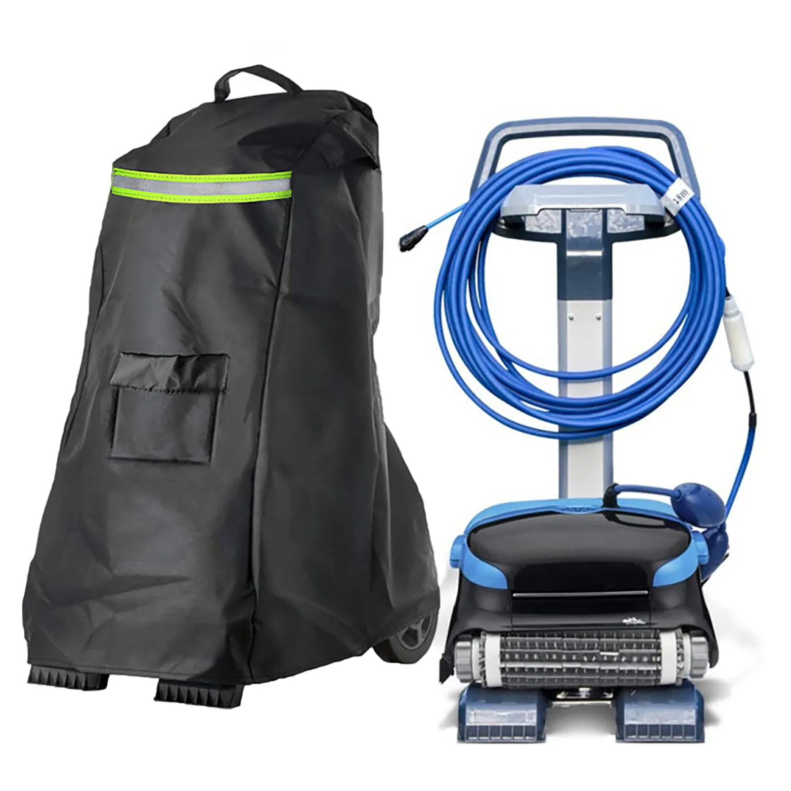 

22*26*42 Inches Pool Cleaner Cover Perfect Fit Residential Use Sleek Silhouette Storage Bag Included Black Color