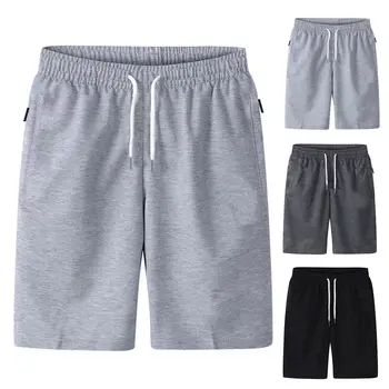 Heren Sportzak Korte Broek Zomer Sportkleding Effen Met Trekkoord Strandshort Zachte Katoenen Dunne Broek Losse Joggingbroek