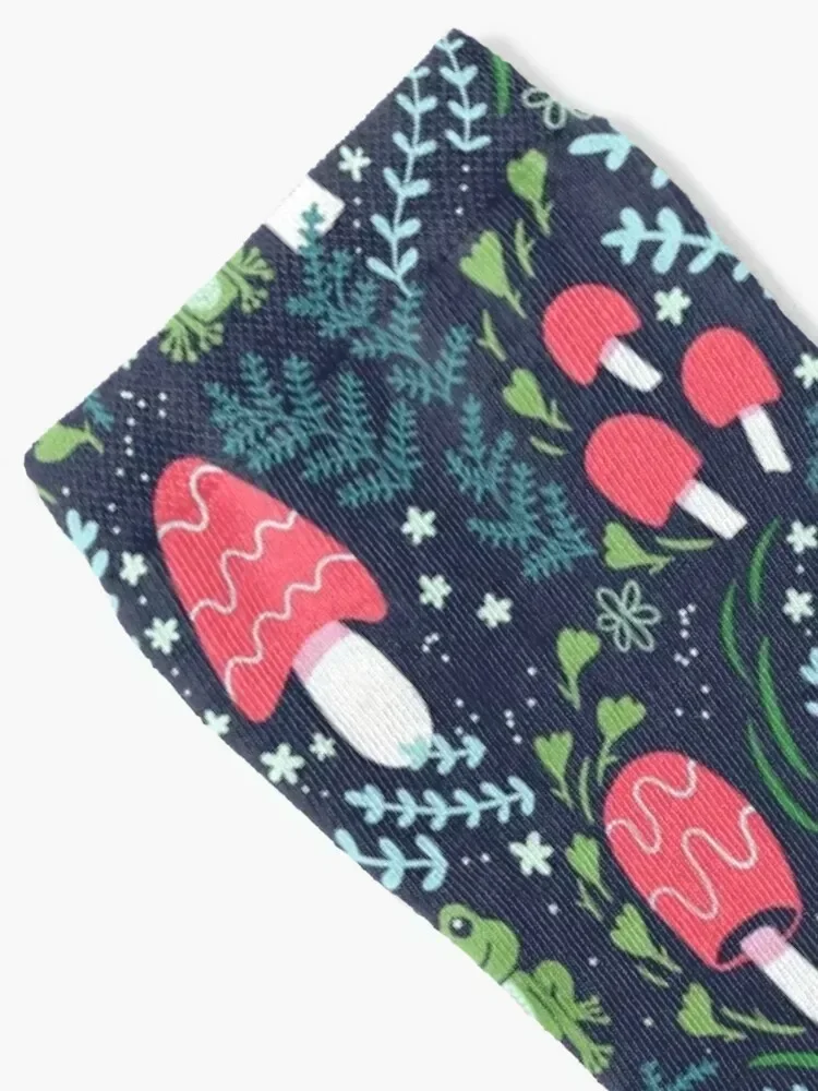 Mushrooms, Toadstools and Frogs Socks cute anti slip football Wholesale custom Male Socks Women's