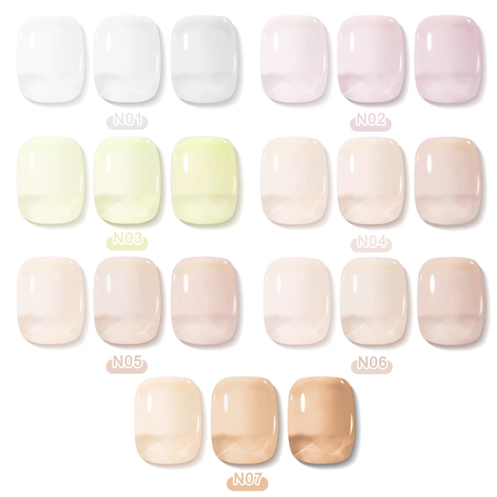 OXXI Nude Rubber Base Gel Polish Semipermanent Natural Jelly Nail Base Coat Nails Art 7Colors Base for Gel Varnish Hybrid Gellac