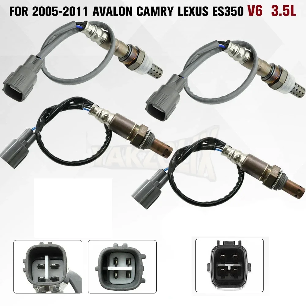 4PCS For Toyota Camry Avalon Lexus ES350 2008 2009 2010 2011 Air Fuel Ratio Sensor O2 Oxygen Sensor Front Rear Up Downstream