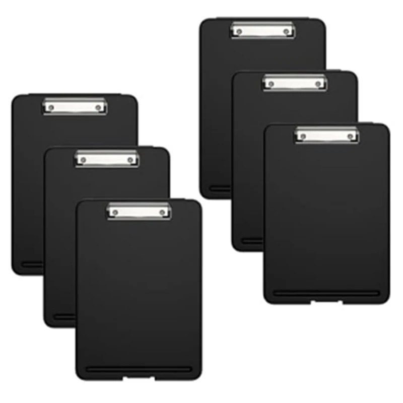 Multipack 8.5 X 11-Inch Clipboard With Storage And Low Profile Clip, Set Of 6, Perfect For School And Office Use