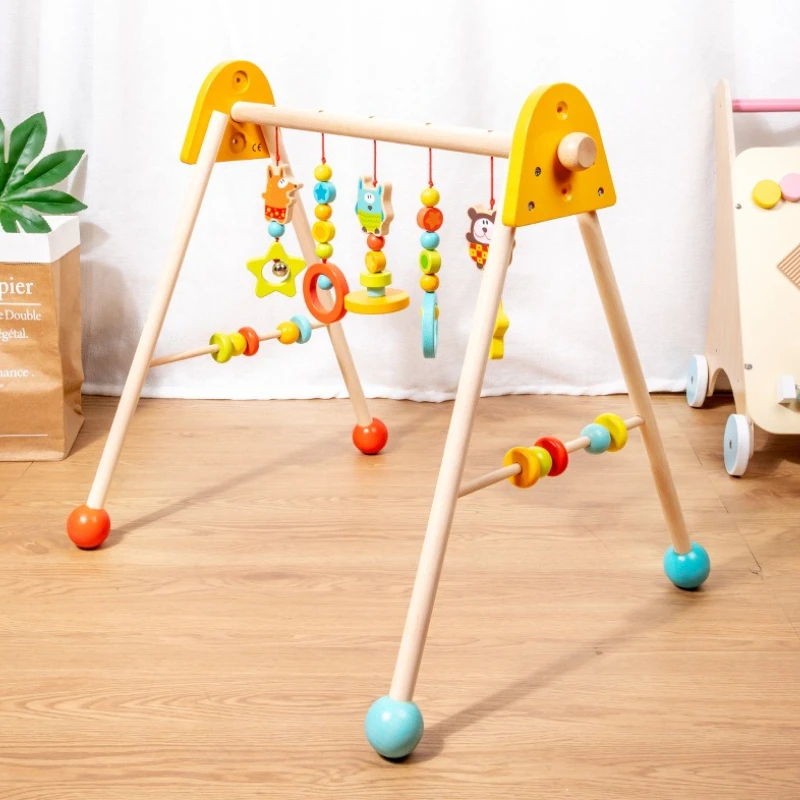 Madeira bebê fitness ginásio pendurado anéis quadro de treinamento mão aperto jogar atividade aprendizagem precoce exercício brinquedo madeira maciça bebê jogar ginásio