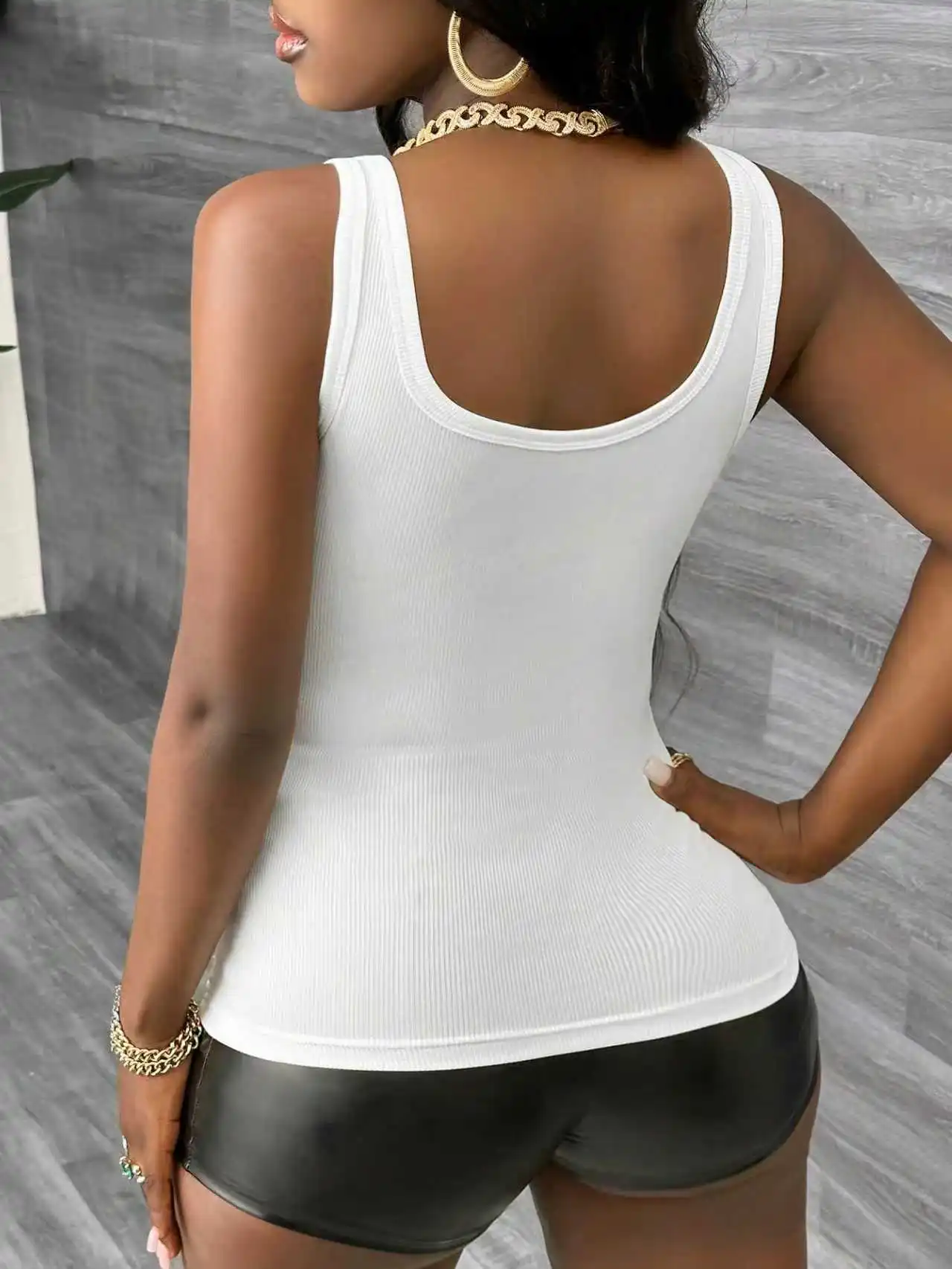 Plus Size 3-Piece Ribbed Tank Top Set - alternate angle