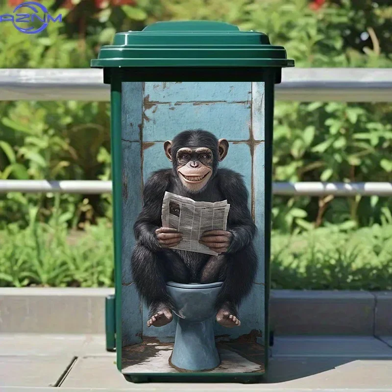 Garden Garbage Dustbin 2D Printed Pattern Decal Popular Ornament for Home Trash Can