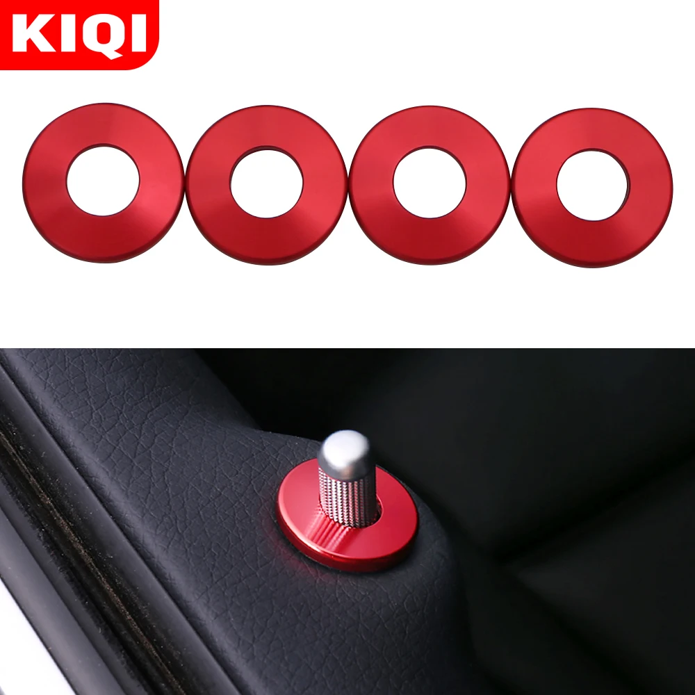 Aluminum Alloy Door Lock Pins Cover Trim for Mercedes Benz C E GLC Class W205 Car Doors Locks Ring Panel Sticker Accessories