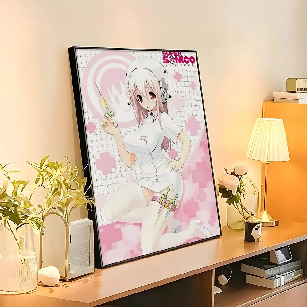 Cute sexy anime characters SUPER SONICO Painting Calligraphy Poster art art suitable for living room bedroom bar parlor home