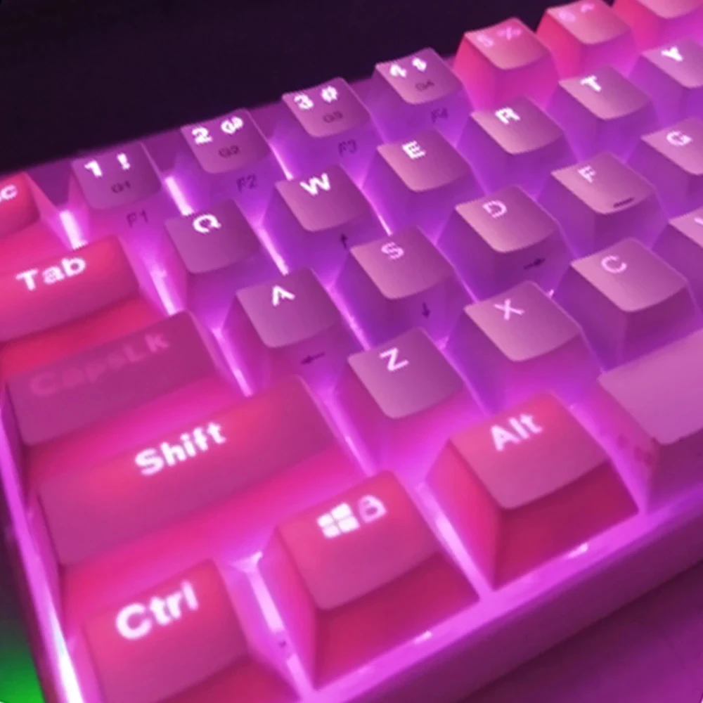 104 Keys Color Backlight Translucent Abs Keycaps Oem Profile Layout Rgb Backlit Keys Caps For Mx Switches Mechanical Keyboard