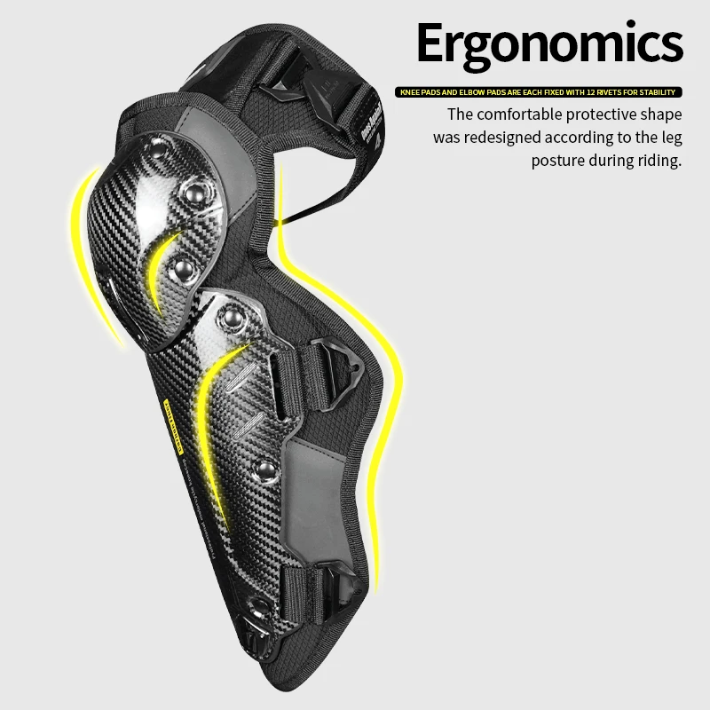 Ones Again! Motorcycle Elbow Guards Night Reflective Comfortable Breathable Four Season Carbon Fiber Men Knee Brace Elbow Pads