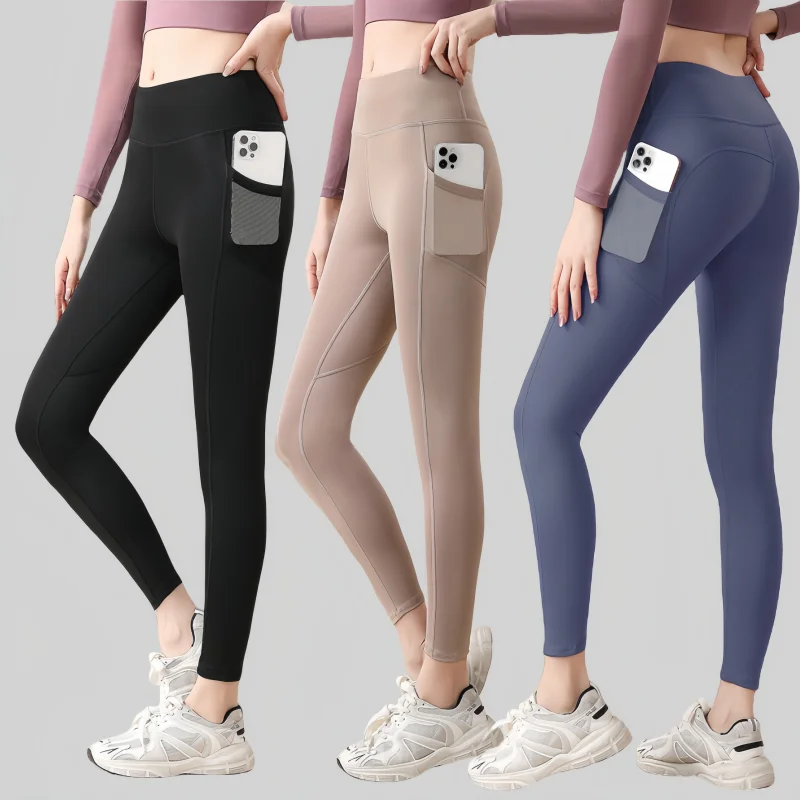 Jogger z wysoką talią Siatkowa kieszeń boczna Fitness Gym Legging Strój sportowy dla kobiet Yoga Wear Tight Gym Workout Running Bike Clothing