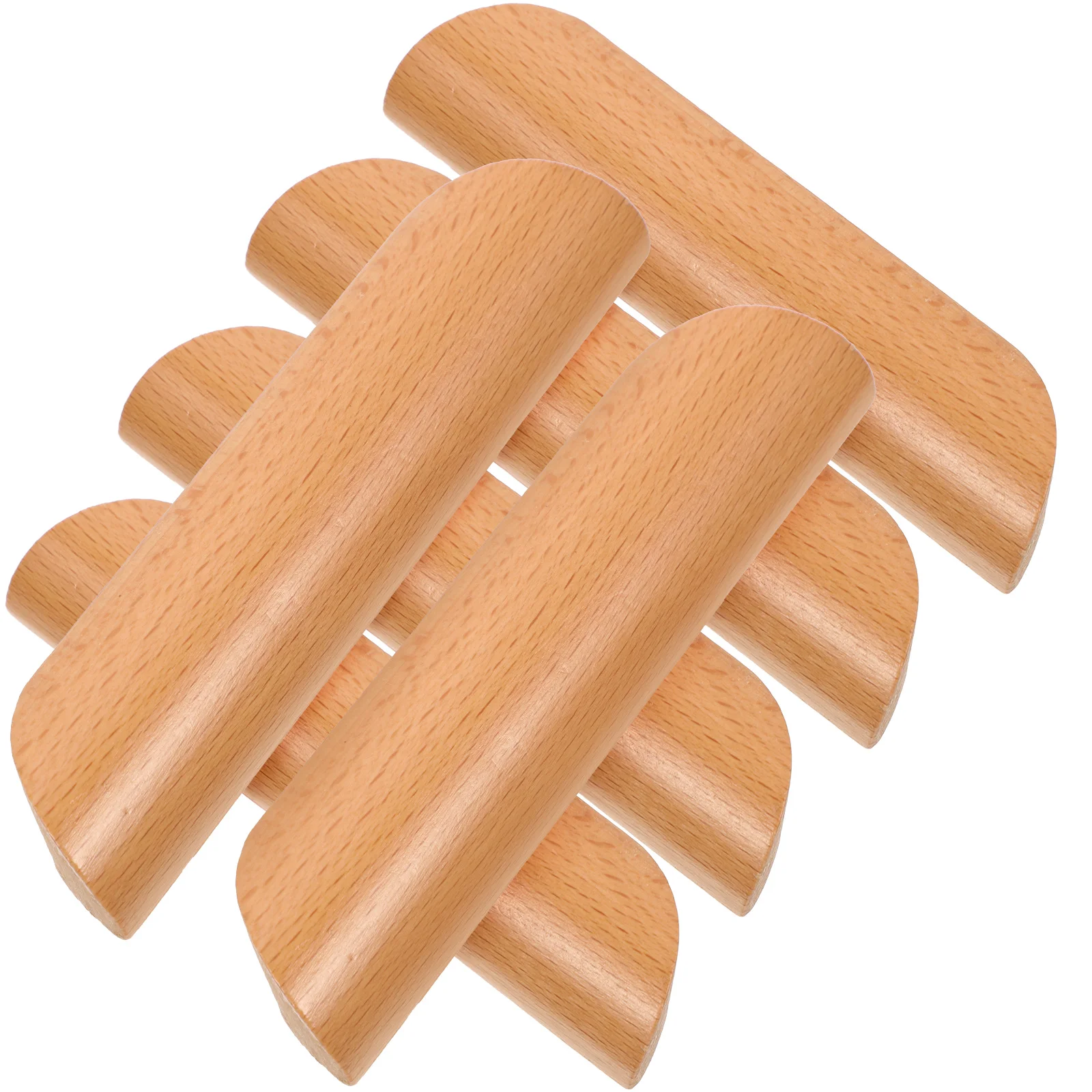 

6 Pcs Kitchen Cabinets Solid Wood Handle Dresser Drawer Handles Semi Circle Wardrobe Cupboard Semi-circular Door for