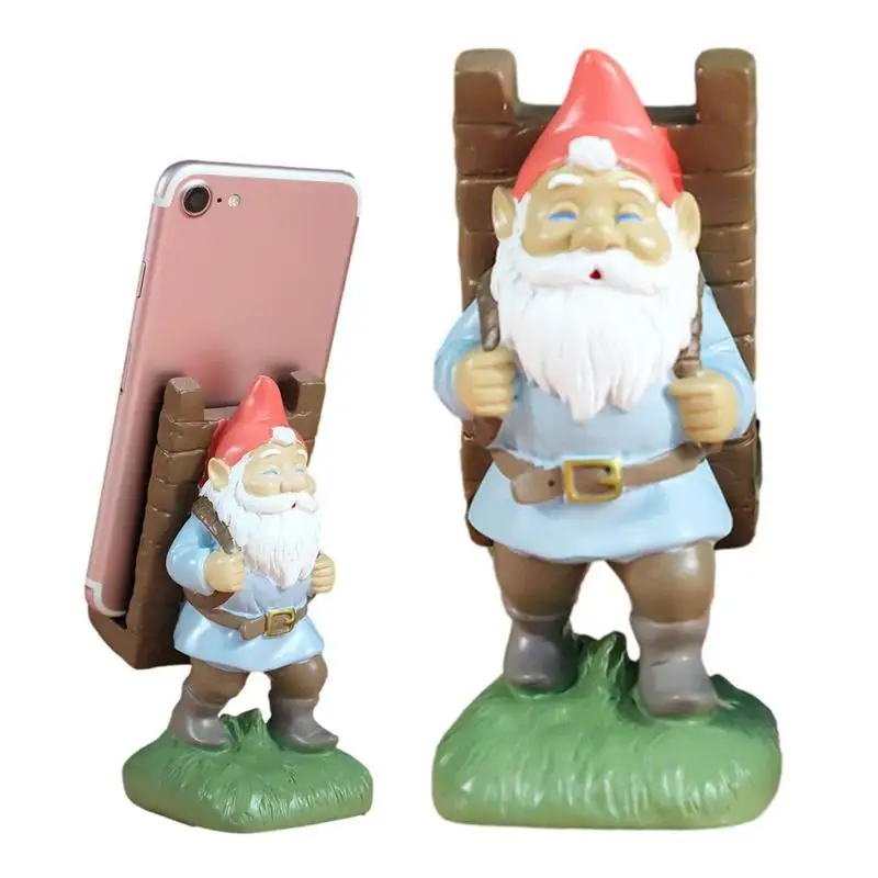 Desktop Phone Stand Resin Santa Ornaments Cellphone Stand Handcraft Funny Cute Creative Vivid Santa Phone Stand For Boyfriend