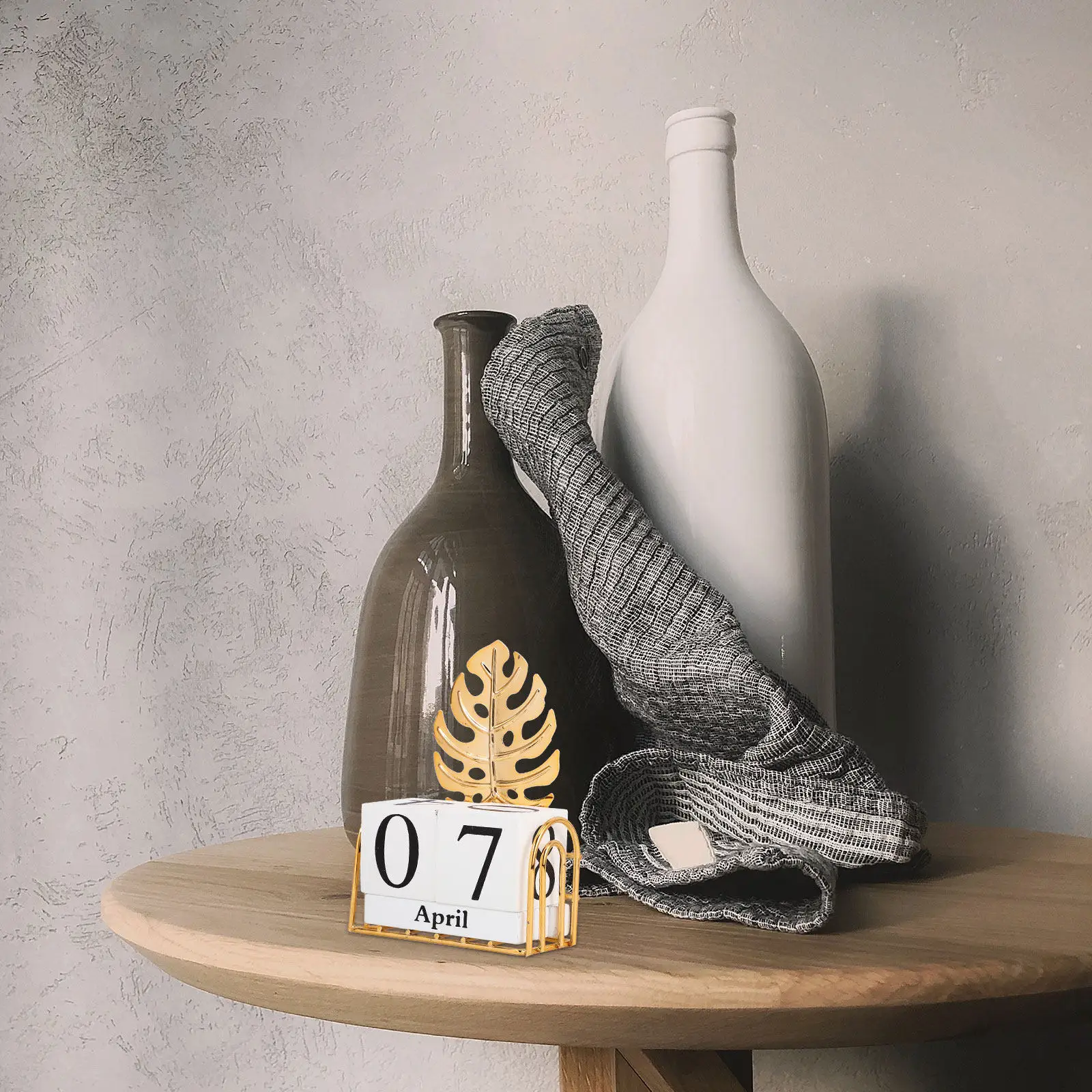 1Set Stylish Wooden Calendar Block Perpetual Office Desktop Table Calendar Decorative Block Desk Gift Office Supply