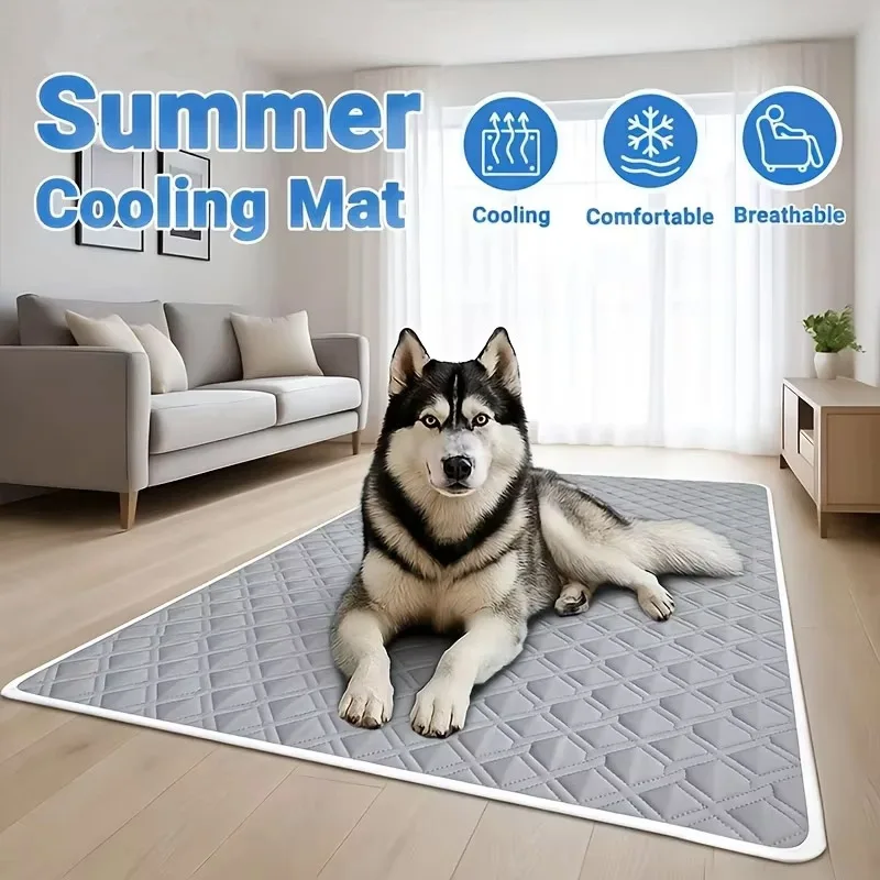 1PC Almofada de Resfriamento para Animais de Estimação de Verão, Lavável e Antiderrapante, Cama Grande para Cães e Almofada de Gelo para Gatos, Almofada de Resfriamento para Pets
