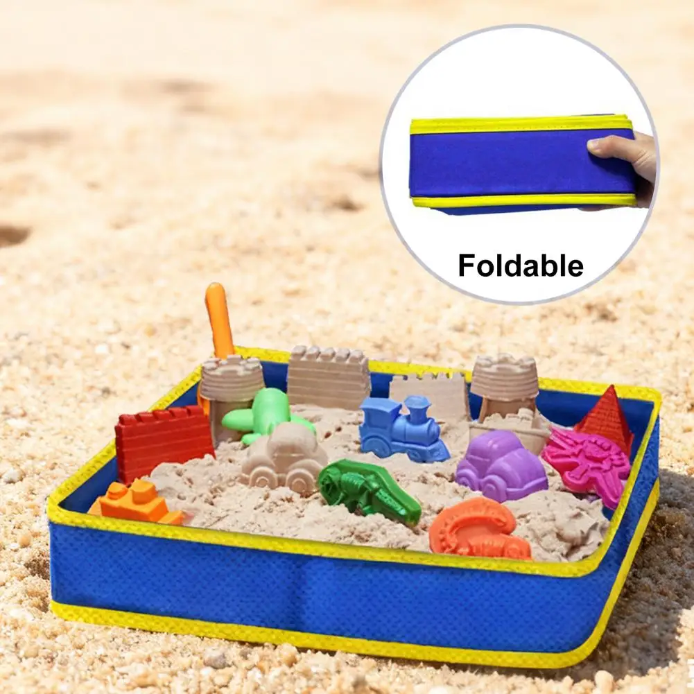 Opvouwbare stoffen zandbak Scheurbestendig polyester zandbak Waterdicht kinderstrandspeelgoed Opbergvak Stoffen zandbak met grote capaciteit