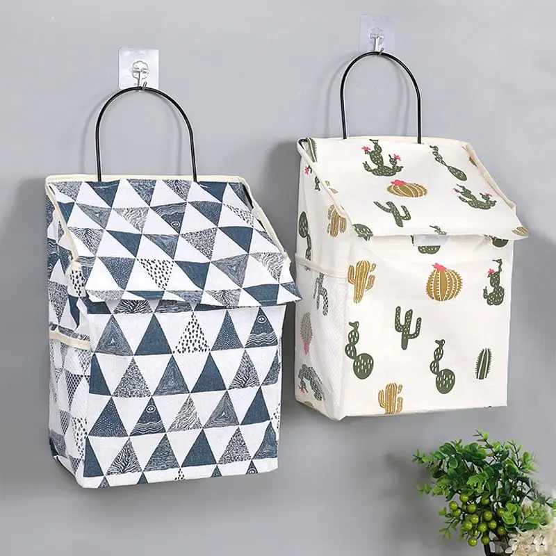 Fabric Storage Hanging Bag Hanging Clothes Dormitory Artifact Wall Hanging Bathroom Door Back Wall Storage Bag Rack Small Cloth