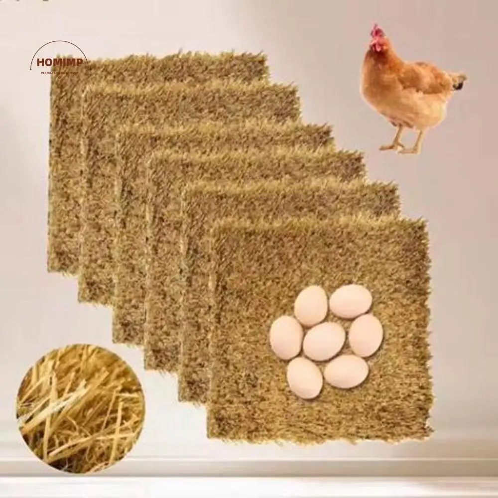 

2Pcs Artificial Chick Nest Mat Soft Anti-rupture Chicken Nesting Pads Shock-Absorbing Washable Simulation Lawn Mats Chicken Coop