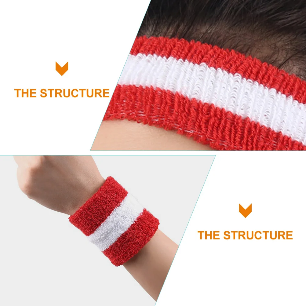 

1 set 1 Set Sports Headband Wristband Sweatband Set Lightweight Washable Non-Slip For Yoga Running Fitness Gym Men Women