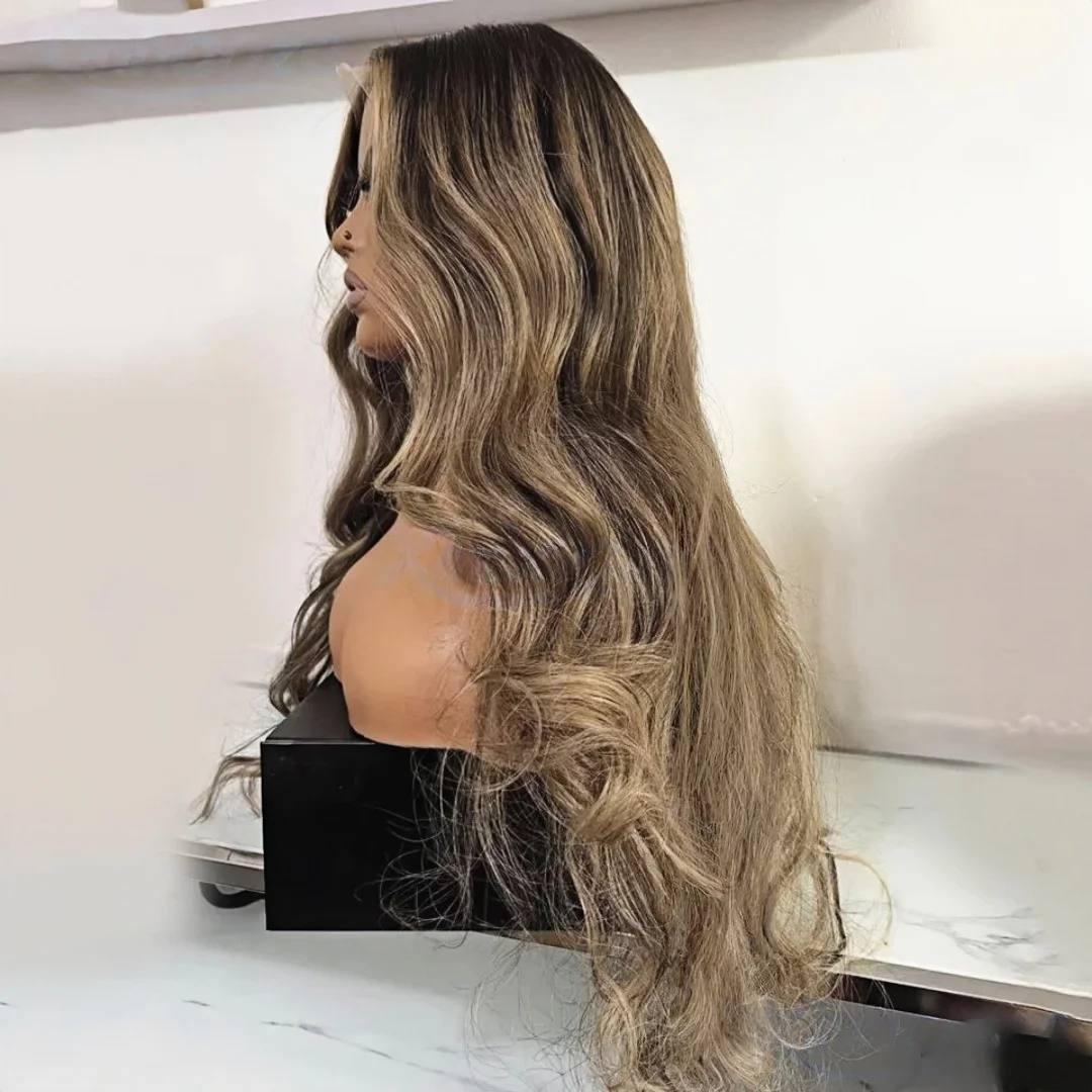 تسليط الضوء على شقراء طويلة الجسم موجة غلويليس لينة 5x5 الحرير قاعدة الشعر البشري اليهودي مع BabyHair HD الدانتيل الشعر الأوروبي قبل قطعها