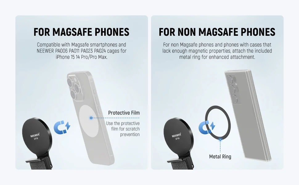 NEEWER Kontinuitätskamerahalterung für Desktop-Monitor, magnetischer dreifach faltbarer Schreibtisch-Telefon-Webcam-Halter für MagSafe, iPhone, iMac, Apple TV – Detail 3