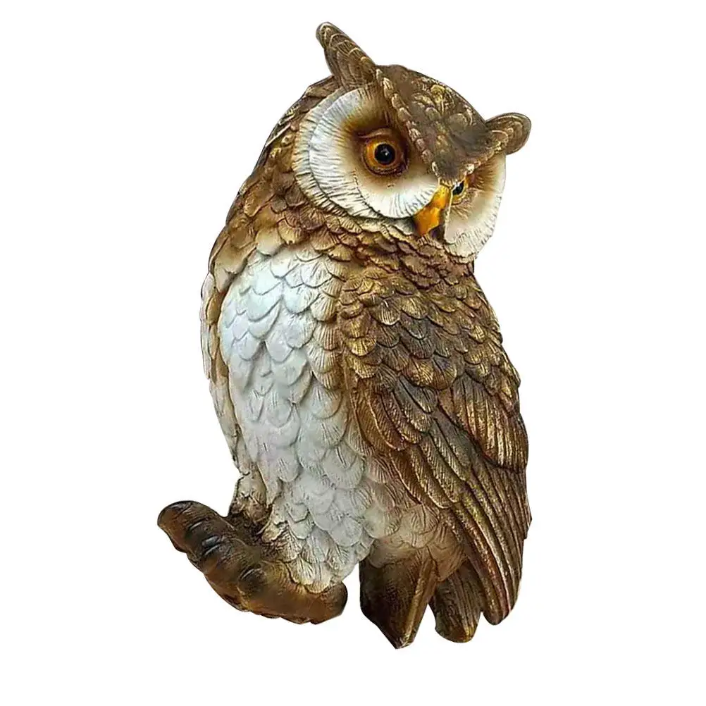 1Pcs Exquisite Lifelike Resin Owl Decor Vivid Simulation Owl Adornment for Home Office Living Room Bedroom Desktop Bookshelf