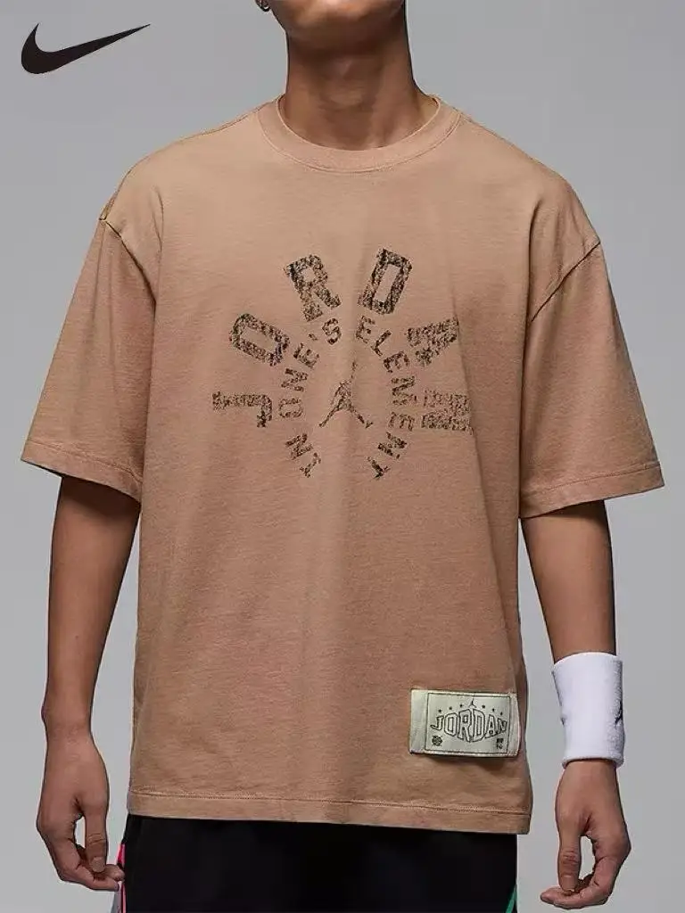 fittee-nike-men-jordan-print-short-sleeve-tee-summer-new-style-loose-casual-breathable-gym-sports-top-for-daily-wear