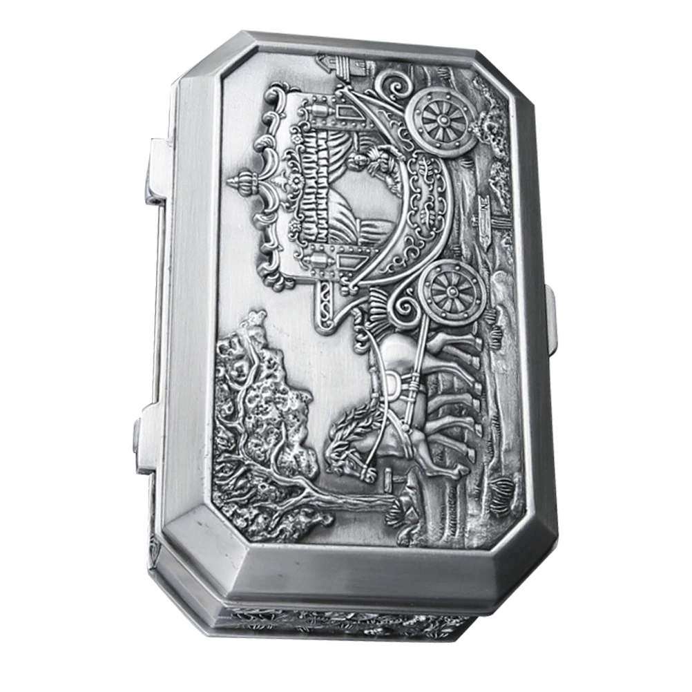 

Ring Organizer for Jewelry Castle Box Vintage Earrings Case Gift Trinket Silver Alloy