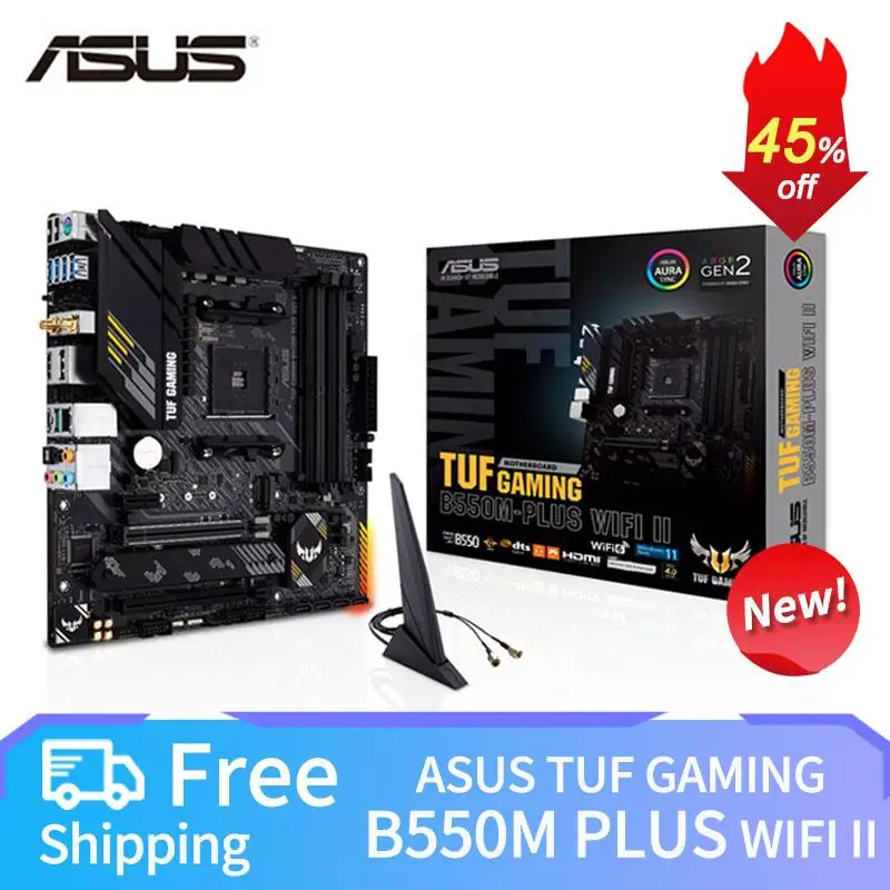 Go! New B550M ASUS TUF GAMING B550M PLUS WIFI II Micro-ATX B550M Motherboard DDR4 4600 MHz 128G AM4 Supports AMD Ryzen 5 5600g