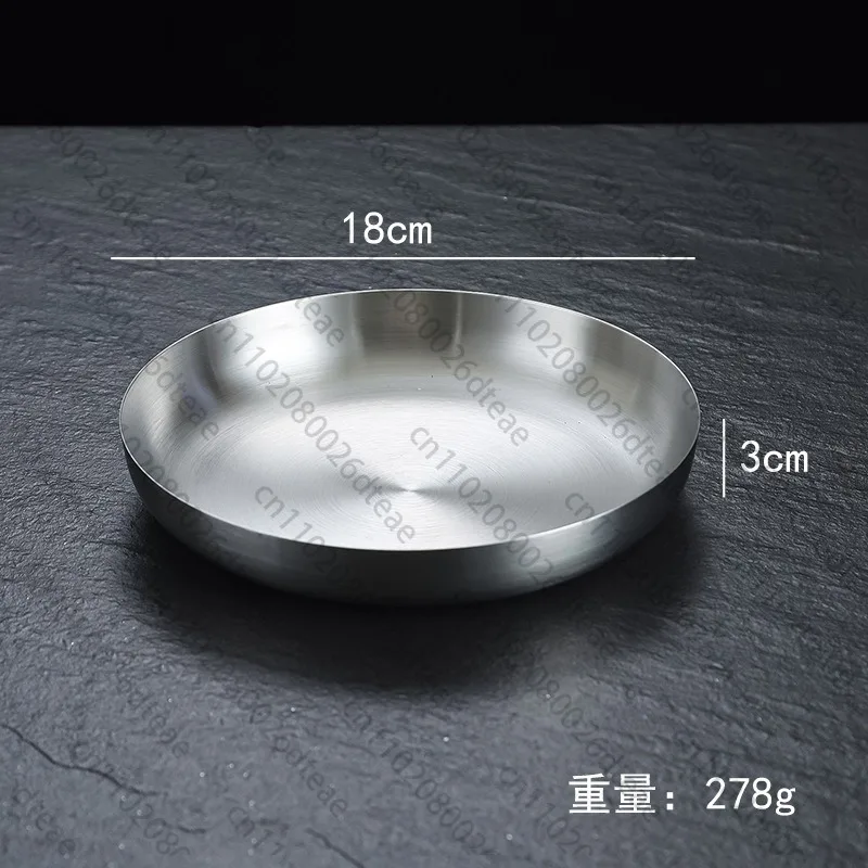 Stainless Steel Snack Steak Plate Barbecue Golden Dessert Western Food Creative Belt Handle Household
