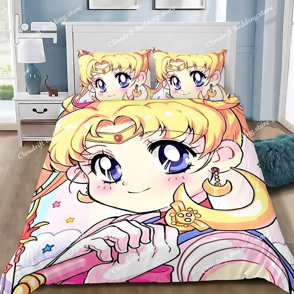 

2026 S-Sailor M-MoonS Adult Boy Girl Bedroom Decoration Single Double Large Size Duvet Cover Pillowcase Bedding Set Japan Anime9