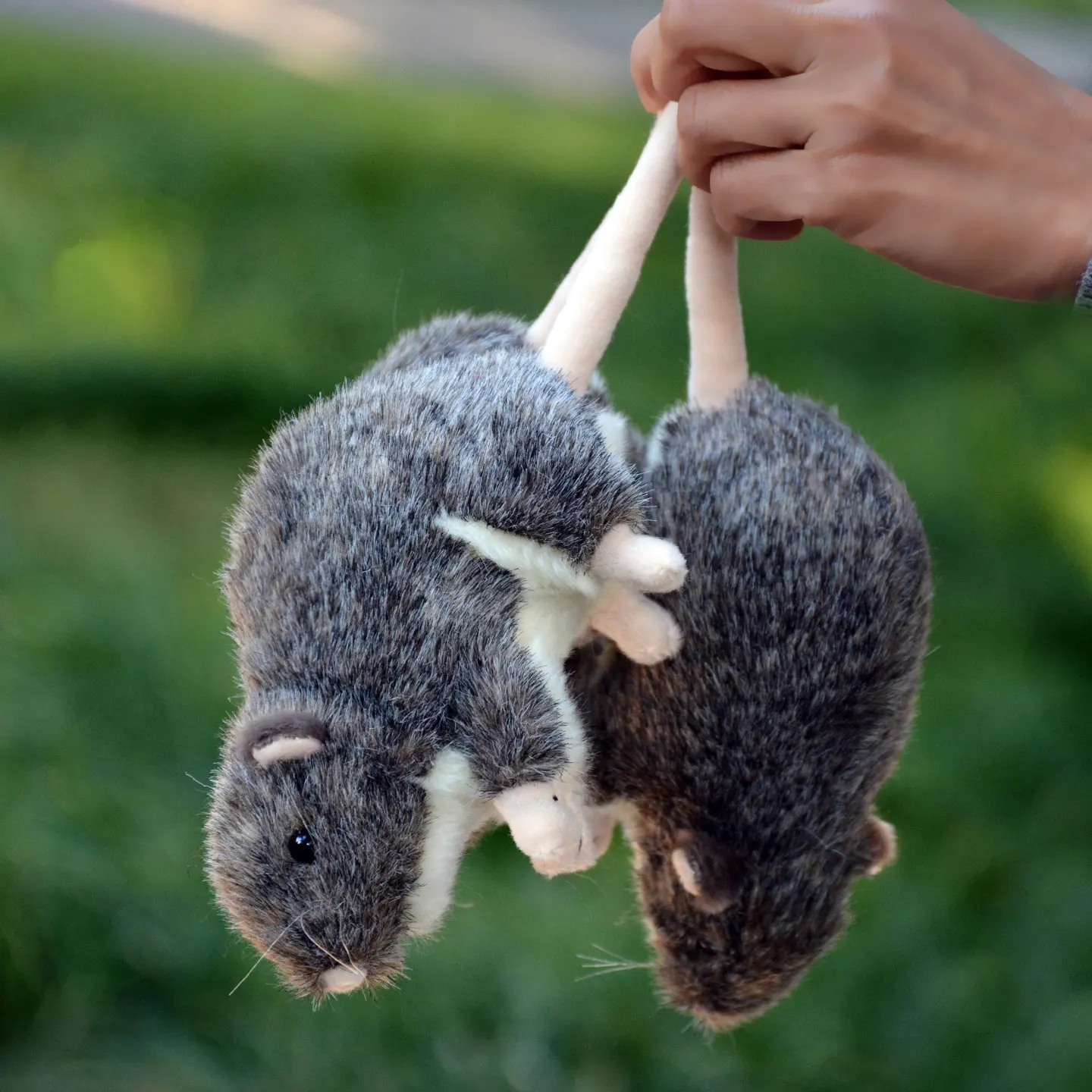 L18xH11cm Realistic Mouse Plush Toy Cute Little White Mouse Plush Realistic Animal Figurine Decorative Ornament Prank Toy