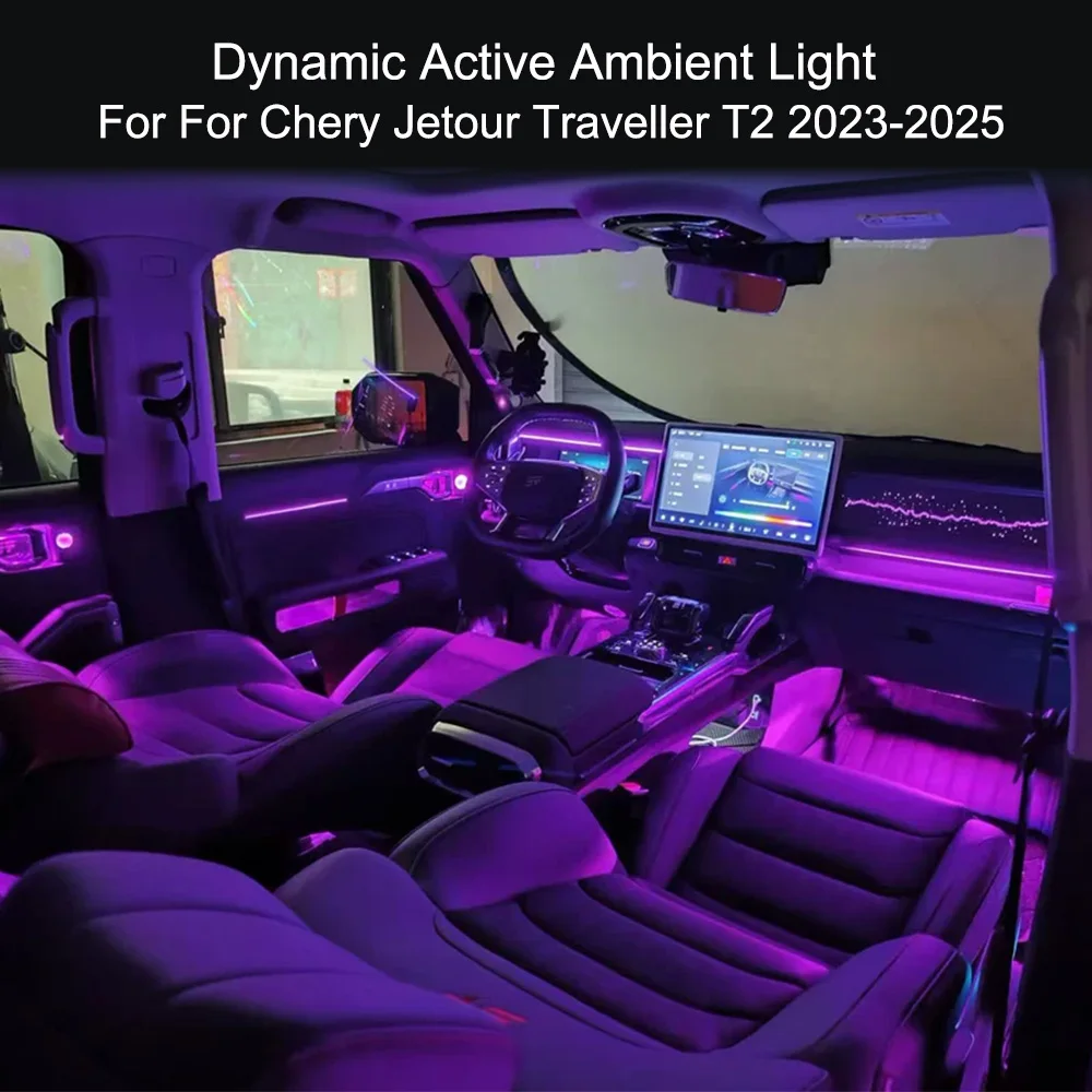 Dynamic Active Ambient Lighting For Chery Jetour Traveller T2  ICH·X K3 2023-2025 Upgrade Accessories Atmosphere Lights
