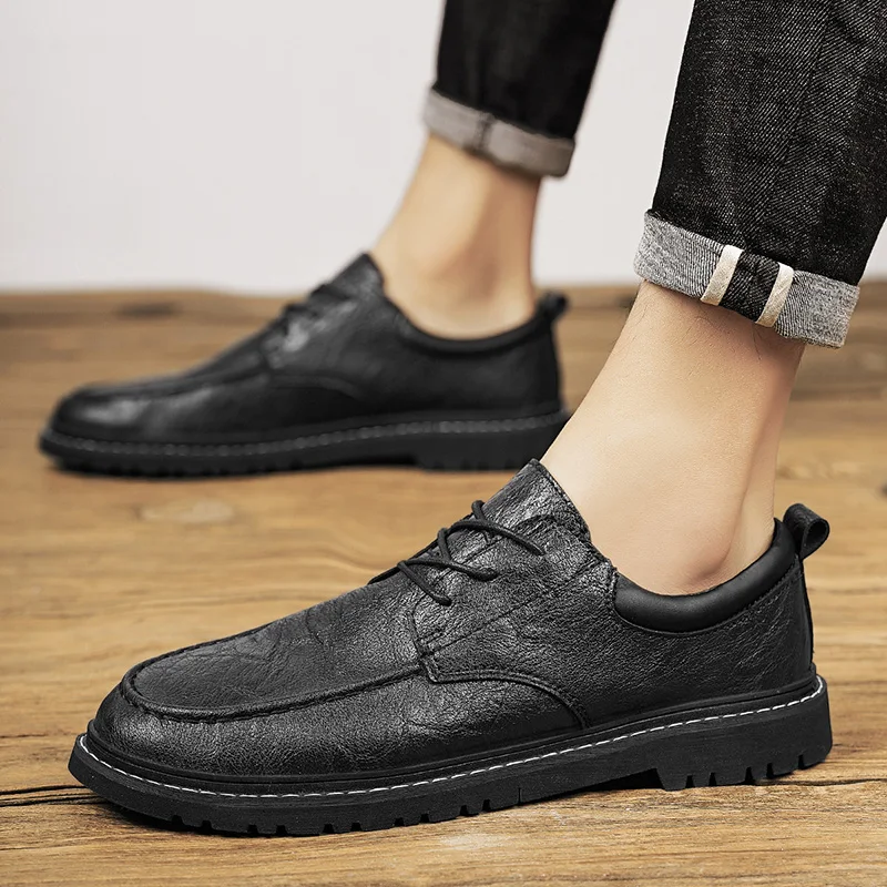 

British-style small leather shoes for men Korean style, trendy and versatile business casual shoes, breathable for young people