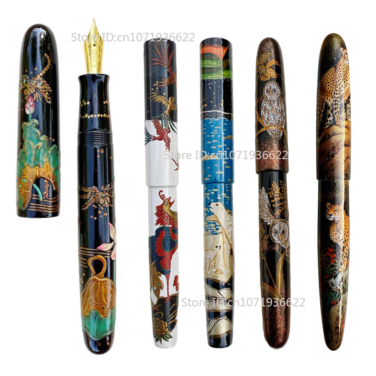 

SELMY Intangible Heritage Handmade Urushi Lacquered Ebonite Polar Bear Raden Maki-e BOCK Nib Fountain Pen Business Writing Gift
