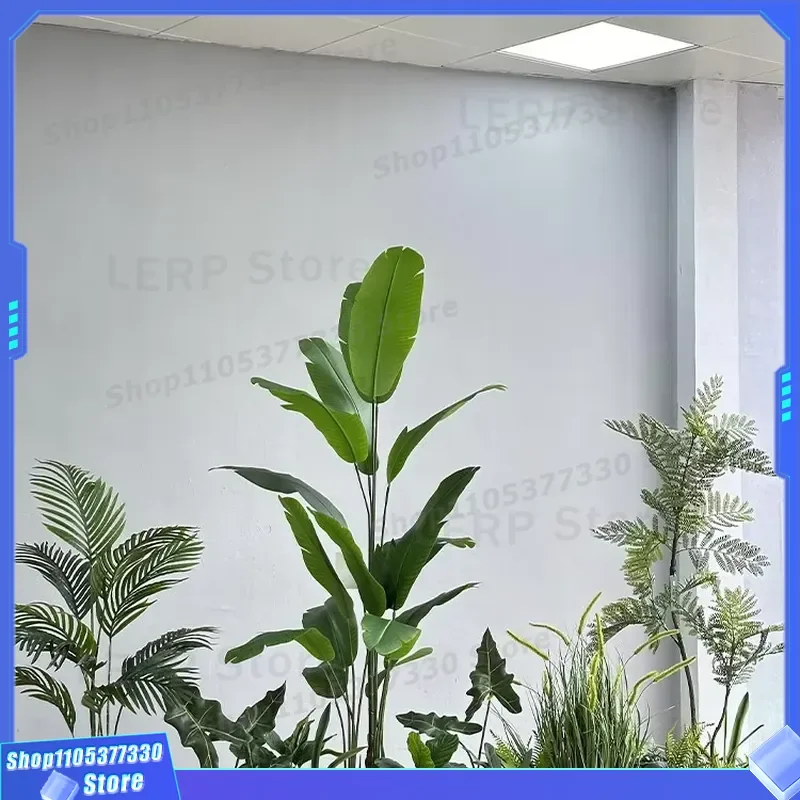 Custom Artificial Green Plant Simulation Foliage for Home Hotel Decoration KH Outdoor Fake Leaves Wall Hanging Decor KH