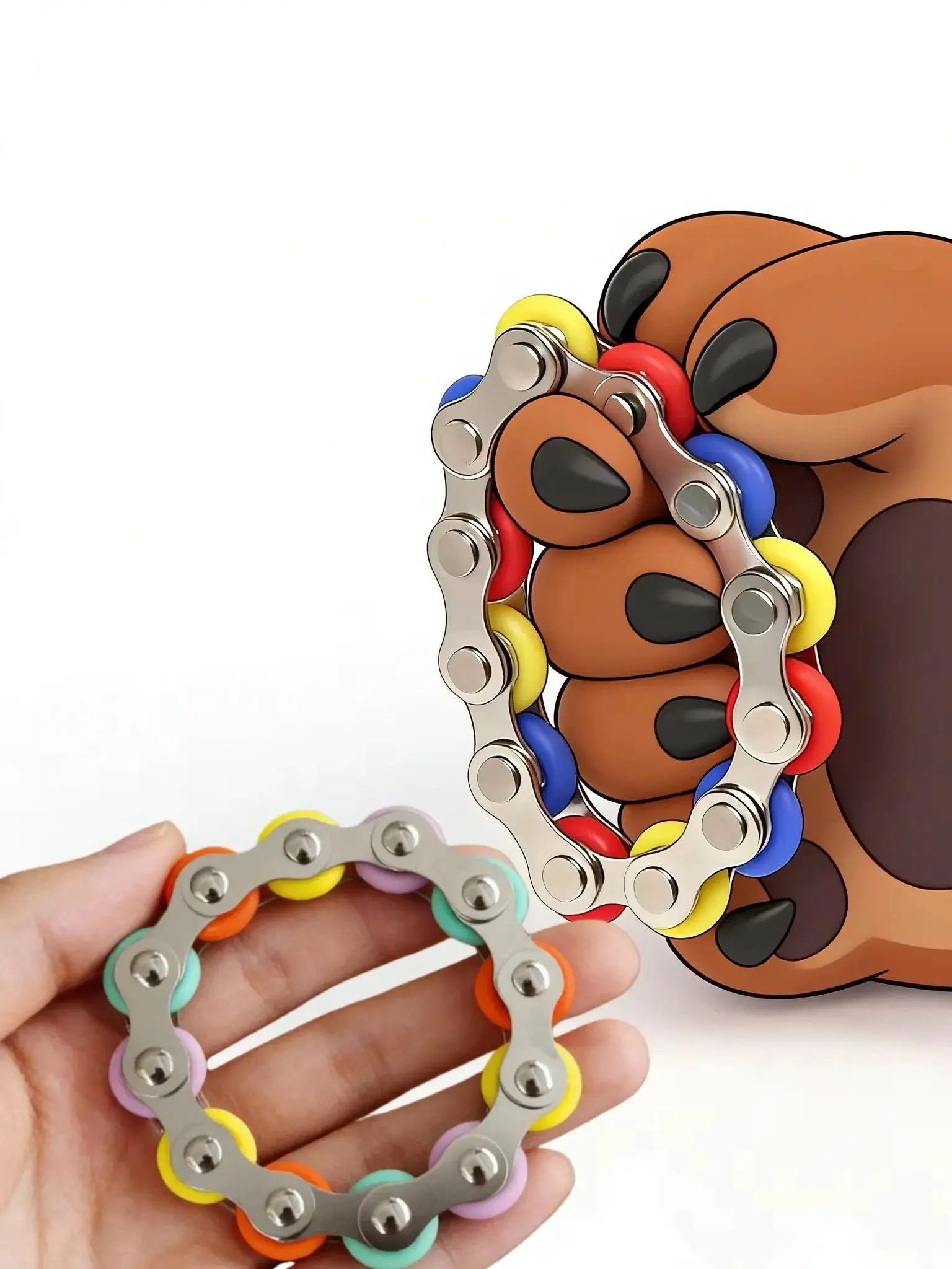AliExpress soulbao Rolling Sensory Fidget Toy Chain Bicycle Shape Fingertip Decompressor Stress Relief Finger Toys Portable Relaxing Toys for Home