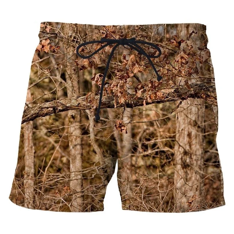 3d Camouflage Printed Men\'s Beach Shorts Hot Sale Casual Swim Trunks Personality Cool Sports Outdoor Camo Board Shorts Clothing